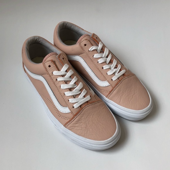 peach leather vans